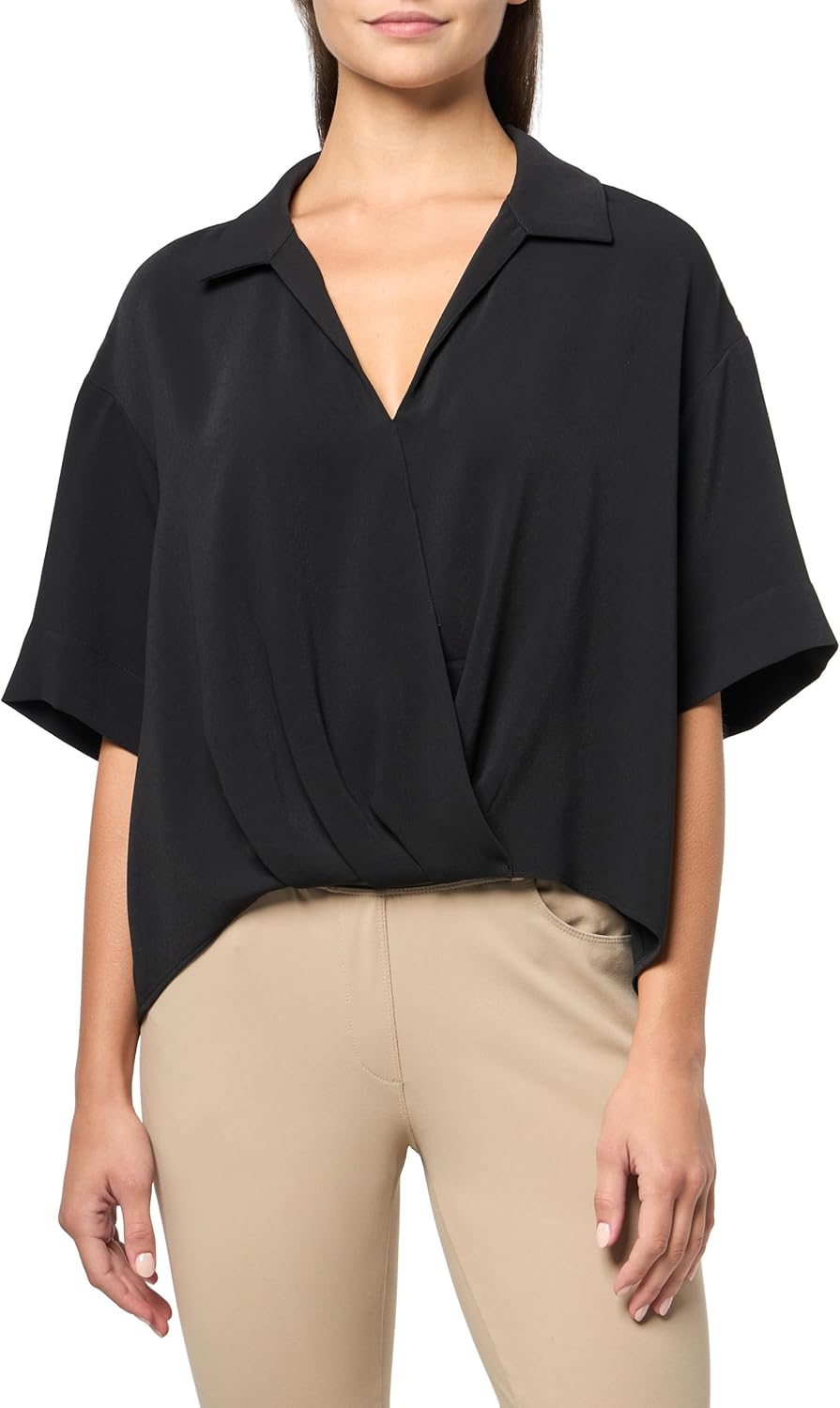 Calvin Klein Womens Crepe Printed Wrap Top - Image 3