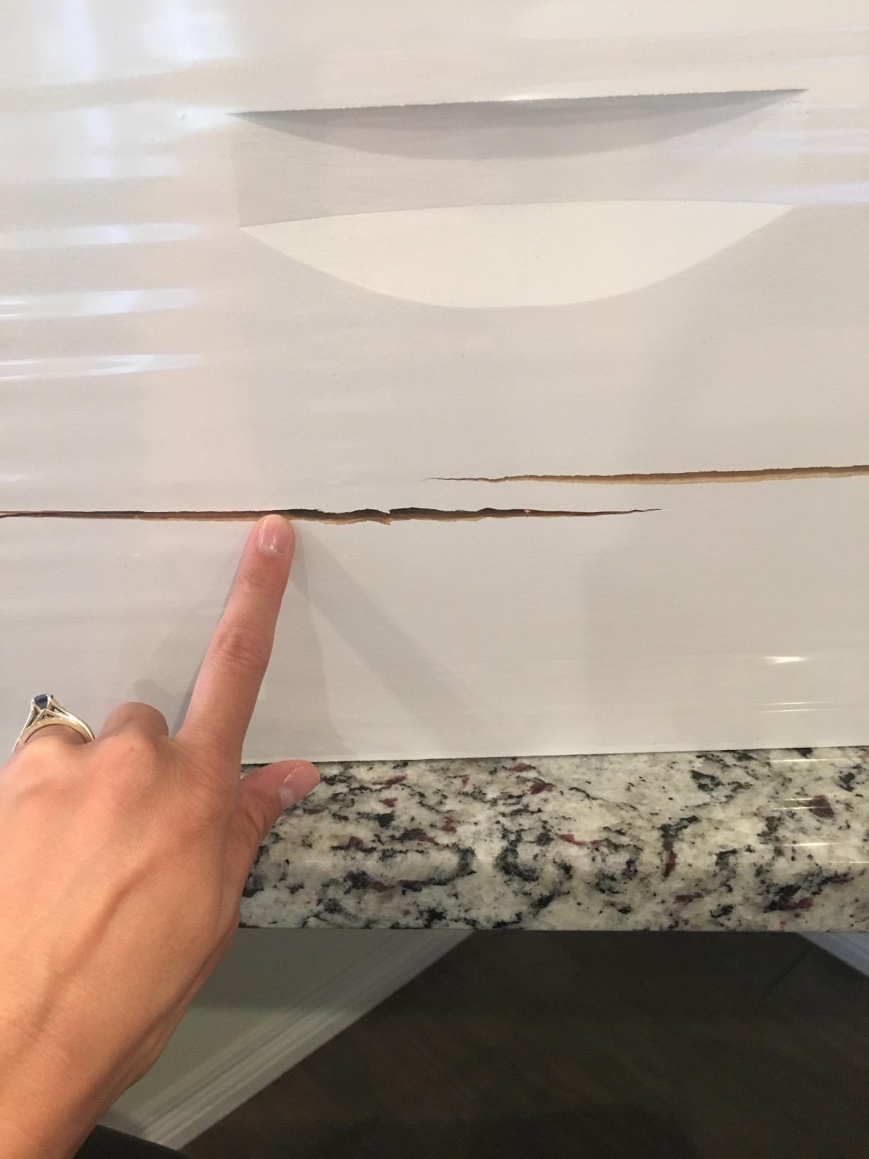 My box arrived today with a two large cracks in ...