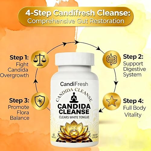 Miniatura 6 de Candifresh Cleanse, Suplemento de apoyo intestinal a base de hierbas con orégano, ajenjo y nogal negro, 60 cápsulas