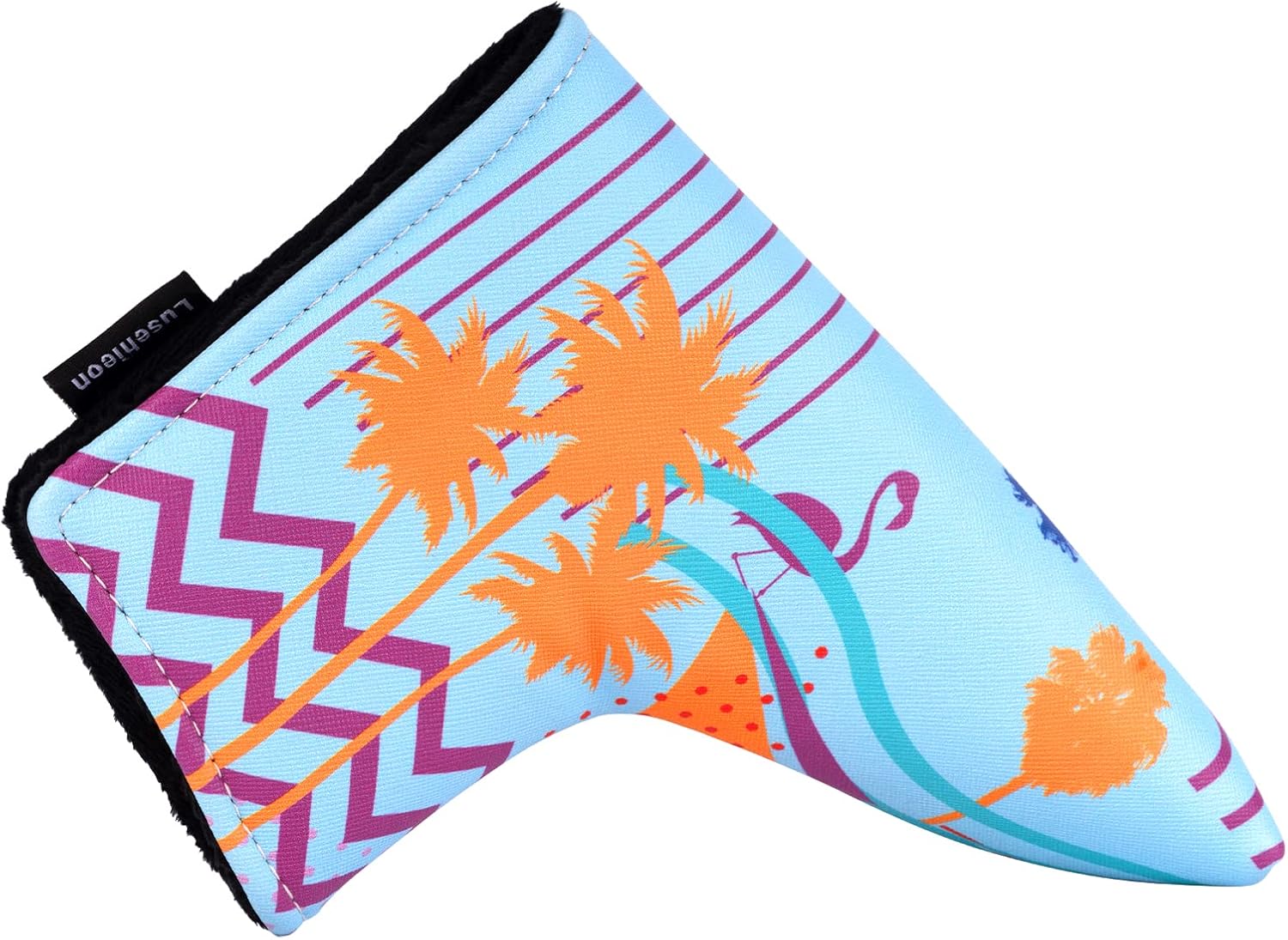 Leather Blade Putter Cover Magnetic Closer, Golf Blade and Mallet Putter Headcover Tropical Protective Putter Head Covers