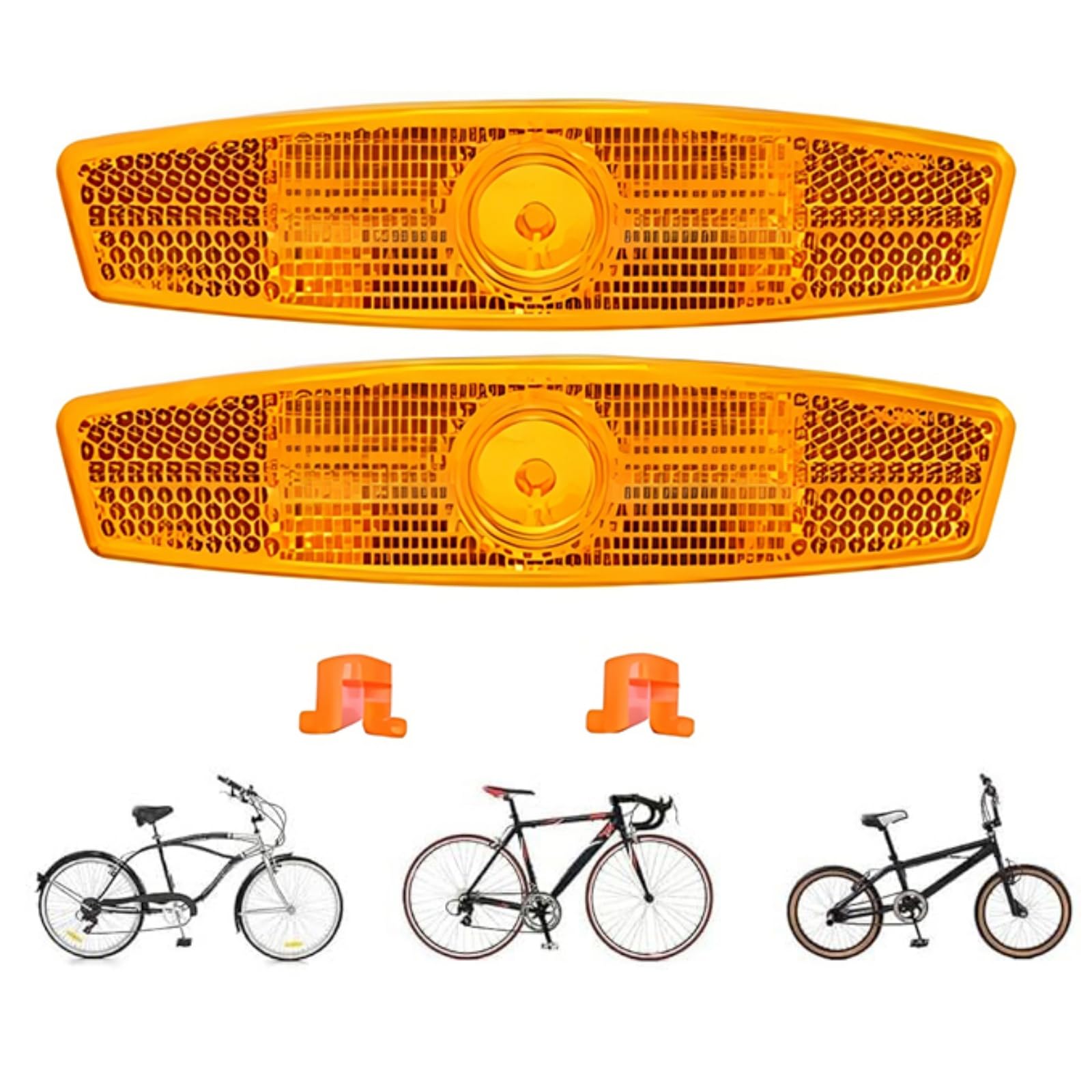 LATRAT 8 Stück Fahrrad Reflektoren Speichenreflektoren Katzenaugen Reflektor Rückstrahler für Mountainbike Rennrad Sicherheit Gelb