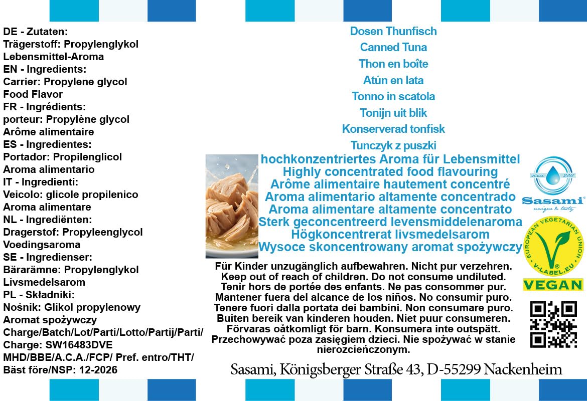 Tuńczyk z puszki aromat koncentrat – Wegański – Sasami – 100ml