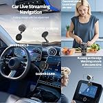 2026 98LBS Support de téléphone de voiture, 360 pliable pour voiture Gym noir en alliage d'aluminium pliables à suspension montage de voiture, 360° Ajustable, taille de poche MagSafe Titulaire universel pour iPhone 12-17 Series