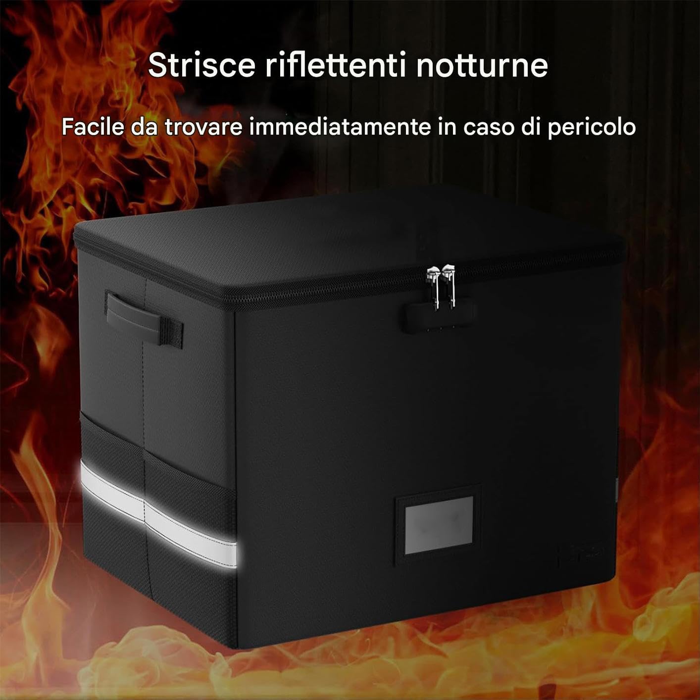 Scatole Di Archiviazione Per Dischi,Cassetta di Conservazione con Coperchio e Maniglie per Collezione di Album di Valore - Porta Documenti Organizzatore Impermeabile e Resistente al Fuoco per