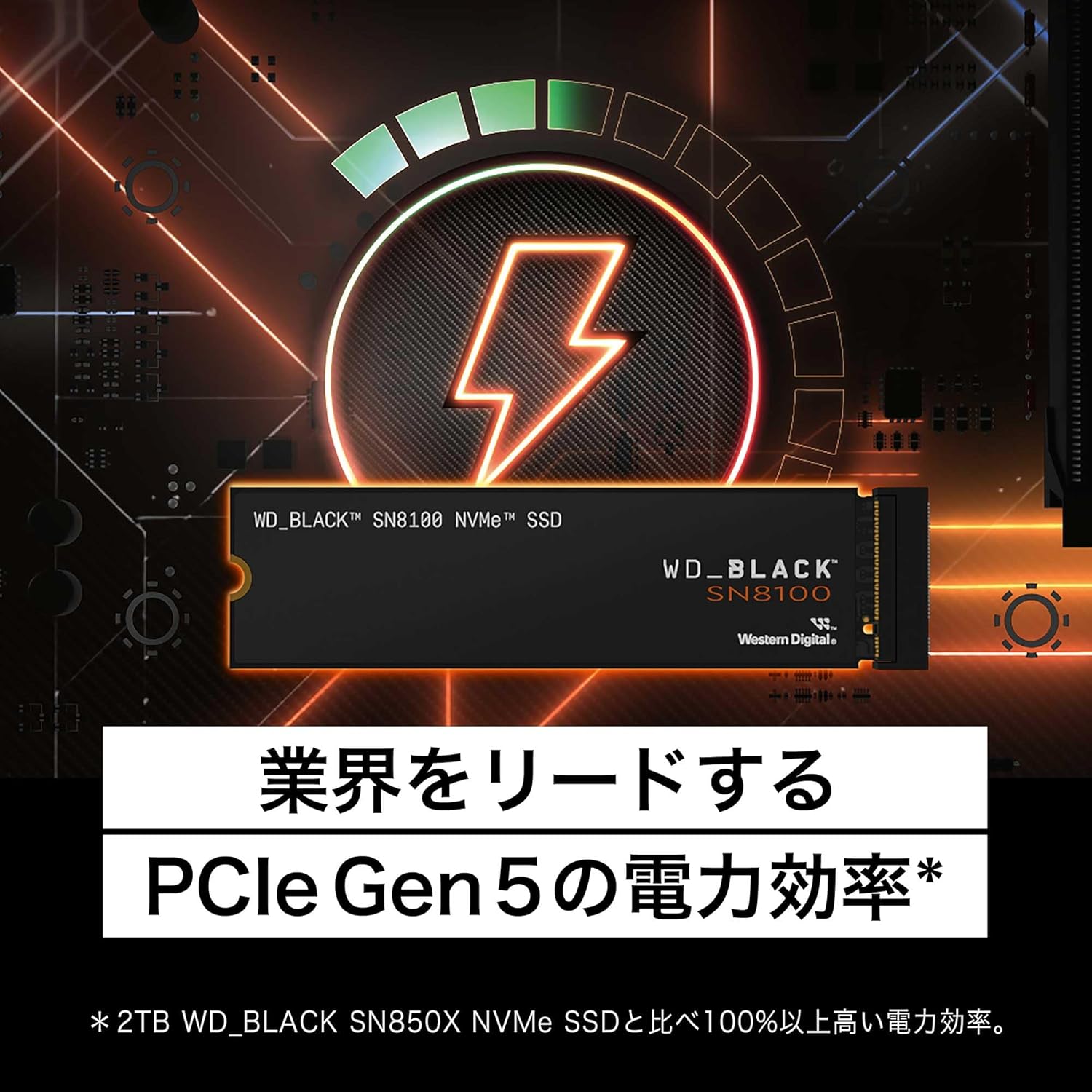 Western Digital WD_Black Internal SSD 1TB NVMe PCIe Gen5 x4 (Read Up to 14,900MB/s Writing, Up to 11,000MB/s) M.2 2280 SN8100 Gaming PC 5 Years Warranty
