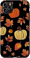 Vista 13 de Fall Leaves and Pumpkins Pattern Halloween Autumn Case for iPhone 17