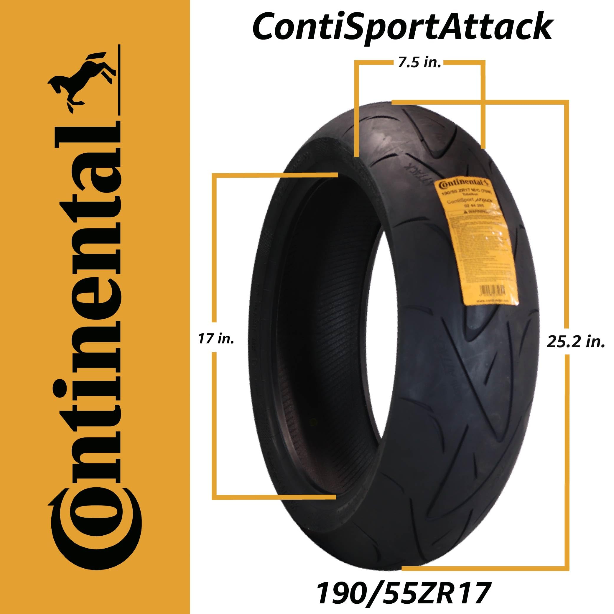 Amazon.com: Continental ContiSportAttack 190/55ZR17 Rear