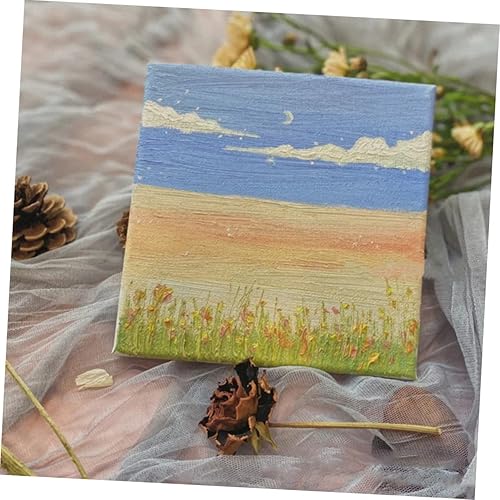 Miniatura 2 de 2 juegos de mini tablero de pintura al óleo lienzo accesorios de bricolaje mini lienzo soporte de pintura decorativo caballete mini caballete