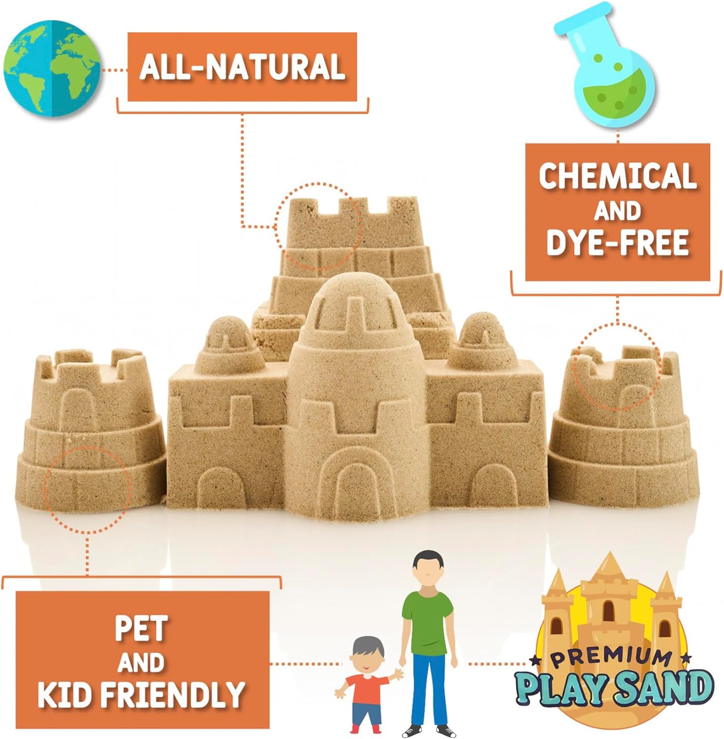 Play Sand for Kids - 10 lbs, Soft & Non-Toxic Natural Sand for Indoor and Outdoor Use