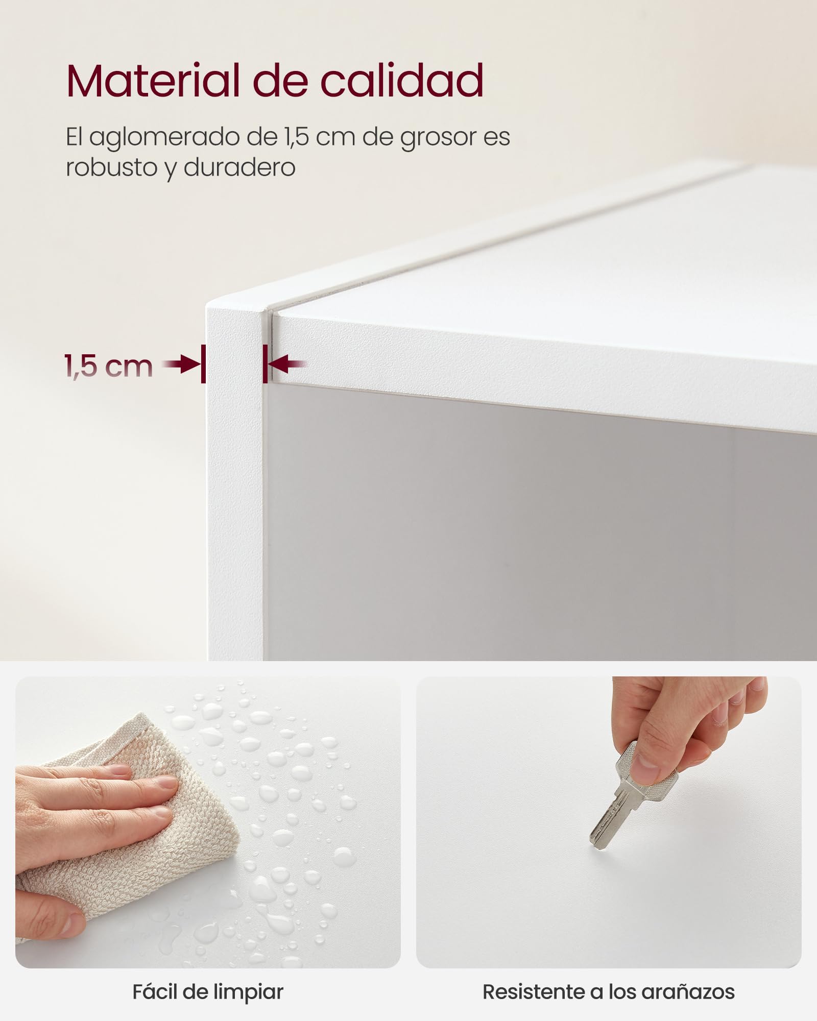 VASAGLE Custos Colección - Librería de 6 Niveles, Estantería de Libros, Organizador con Compartimentos, Estantes Abiertos y Ajustables, para Sala de Estar, Oficina, Dormitorio, Blanco Nube LBC166T14