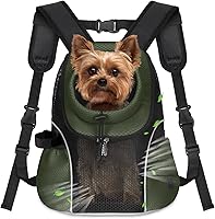 Vista 22 de WOYYHO Mochila Transportadora para Mascotas Perros, Mochila Frontal para Perros Pequeños, Mochila de Viaje para Perros de Malla Ventilada