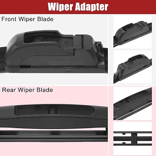 Miniatura 6 de ACROPIX Juego de limpiaparabrisas delantero y trasero de 24 pulgadas, 22 pulgadas, 12 pulgadas, para Nissan Armada con gancho J  U, paquete de 3