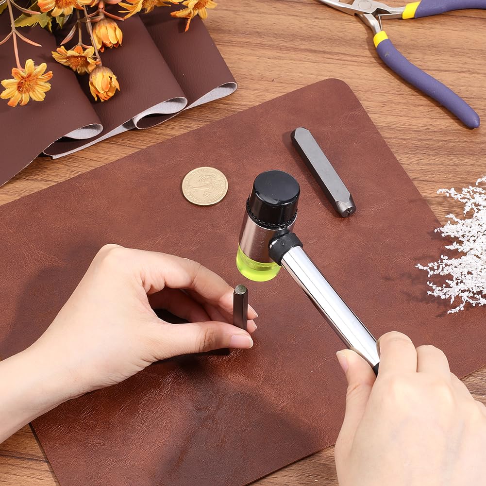 CALFOVERA 2 Styles Metal Punch Stamp Kit Cross Steel Stamps Professional 6MM 10MM Pattern Punches Tools for Hobbyists Leather and Wood Embossing Key Jewelry DIY Craft Making