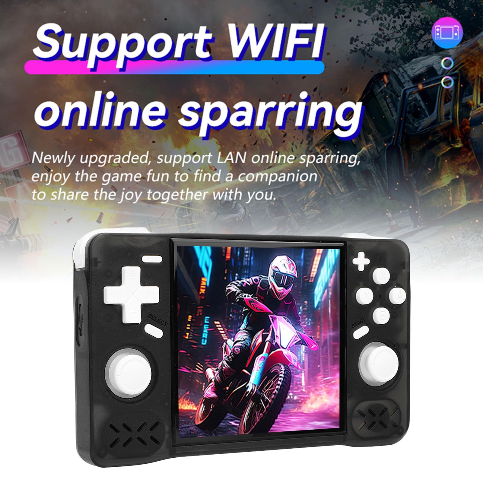 Annadue Retro Handheld Game Console, Tragbare Spielekonsole mit 4 Zoll HD Bildschirm, 720x720 Auflösung, RK3326 64 Bit A35 Chip bei 1,5 GHz, Umfangreicher Emulatorunterstützung