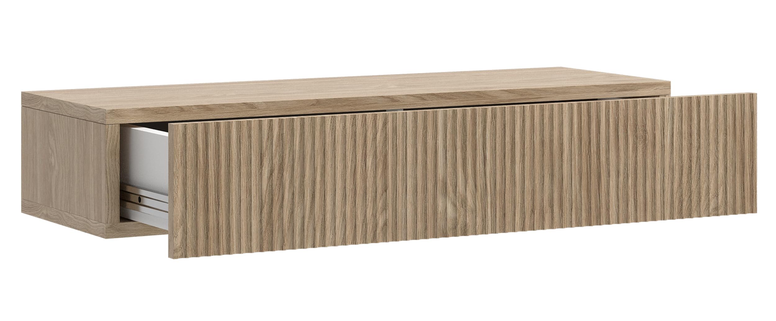 Selsey Consolle Ingresso Sospeso 90 x 17 cm Tavolo Console con Cassetto A Lamelle Rovere Oliato Nolie
