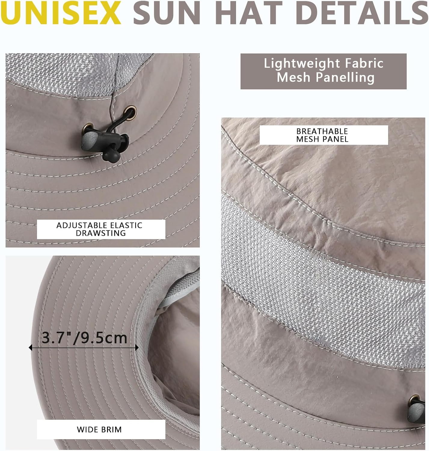 Sun Hats for Men Women Wide Brim Fishing Hat UPF 50+ Sun Protection Bucket Hat for Beach Safari Hiking Gardening - Image 4