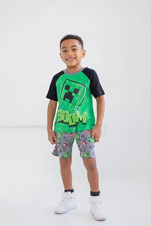 Minecraft Boys' 2-Piece T-Shirt and Shorts Set Little Kid to Big Kid