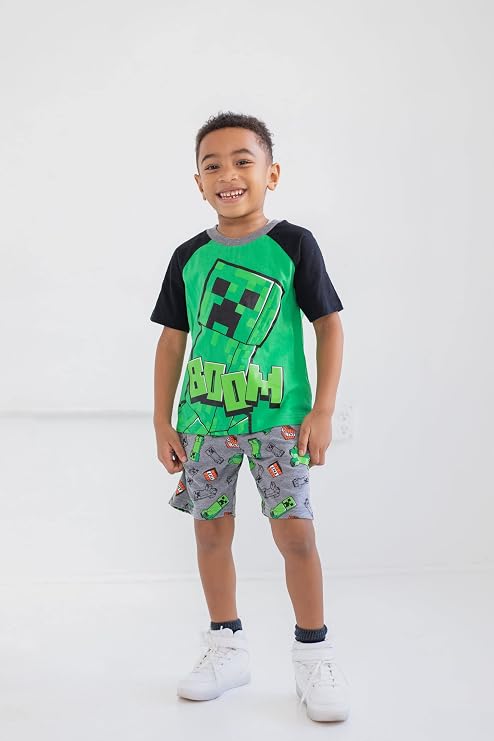 Minecraft Boys' 2-Piece T-Shirt and Shorts Set Little Kid to Big Kid