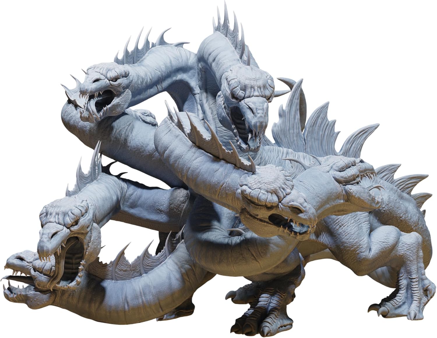 Unpainted DND Lernaean Hydra Miniature Figurine, Tabletop Gaming Collectible, Fantasy World, Ideal Gift for Dungeon Masters and Collectors - Designed by Epic Miniatures