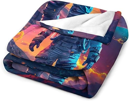 Miniatura 3 de Manta con estampado de astronauta, planeta espacial y galaxia, regalos para sofá, cama, decoración de cosas, ligera, suave y acogedora, de forro