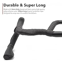 Vista 4 de REDSHIFT Cinta de manillar de bicicleta realmente larga para bicicletas de carretera, grava, Fixie Bicicletas Drop Bar Handle Wrap, accesorio