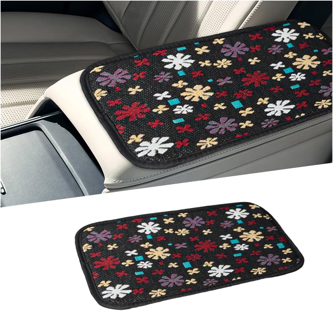 Butterfly Car Center Console Covers, Cute Breathable Scratch & Wear Resistant Vehicle Armrest Cushion Pad, Stylish Automotive Interior Middle Console Protector, Universal Fit