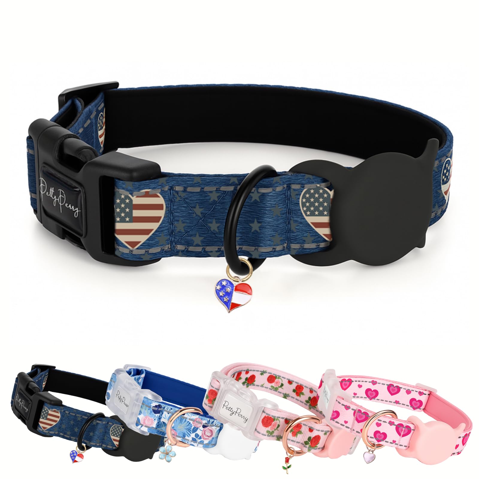 Collier pour chien avec support étanche AirTag et boucle rapide ajustable