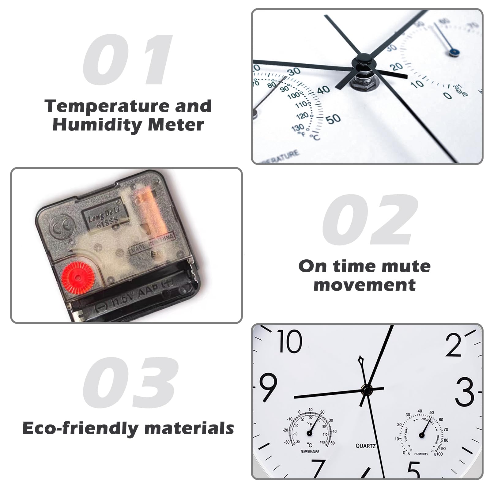 Horloge de jardin résistante - Grande horloge d'extérieur résistante aux intempéries - Étanche - Rétro