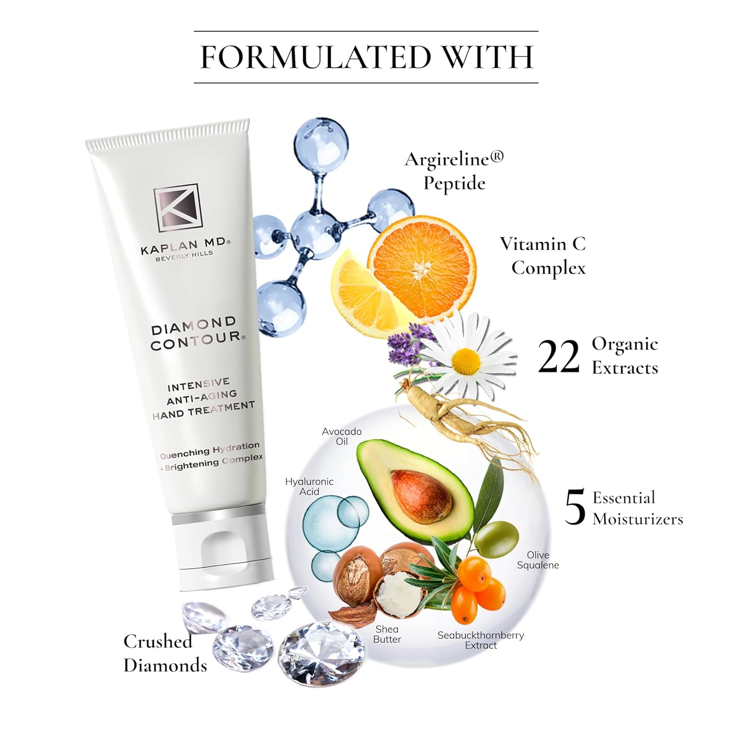 KAPLAN MD Diamond Contour Intensive Anti-Aging Hand Treatment, Quenching Hydration + Brightening Complex, 3.4 fl oz / 100ml - Image 2