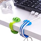 Cable Holder - Cord Organizer - Cable Management Clips - Wire Holder System -3 Packs Multipurpose Cable Clips for Phone Chargers, USB Cables - Home, Office, Nightstand, Desk Organizer 3 PCS S-shape (White+Green+Blue)