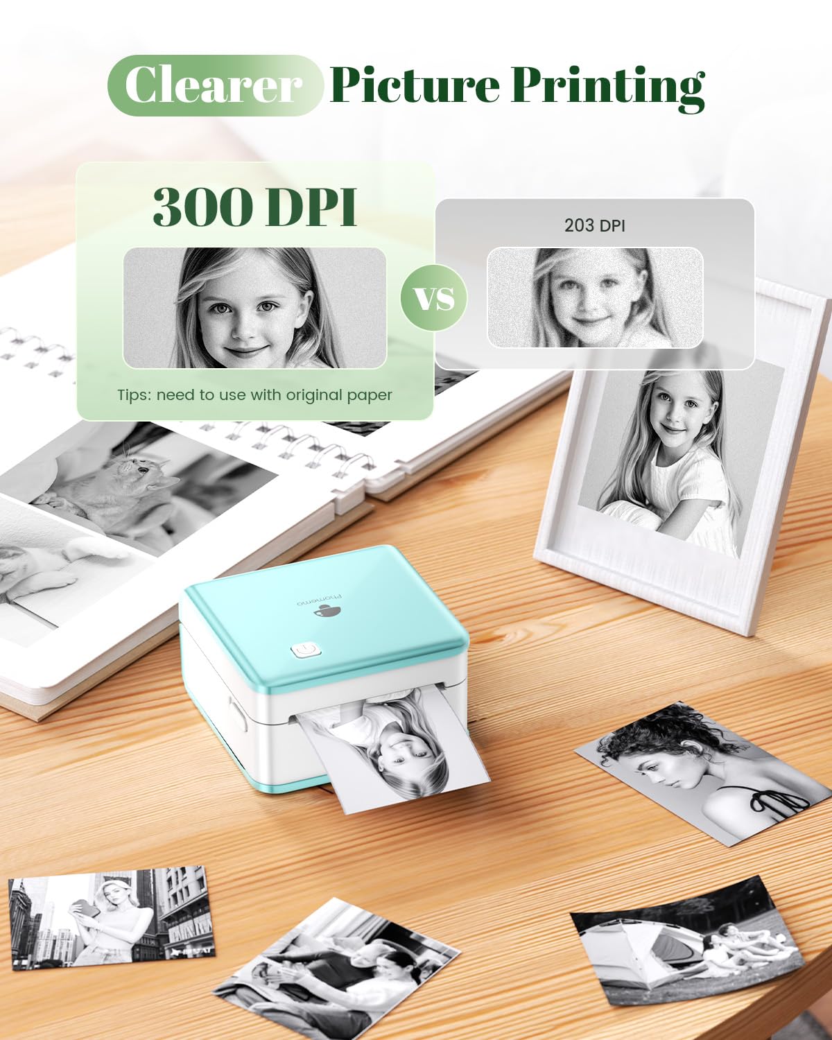Phomemo Mini Stampante per Smartphone, P2S Bluetooth Adesivo Stampante per l'apprendimento, Mini Stampante Portatile per Foto in Viaggio, stampante Termica Tascabile da Regalare