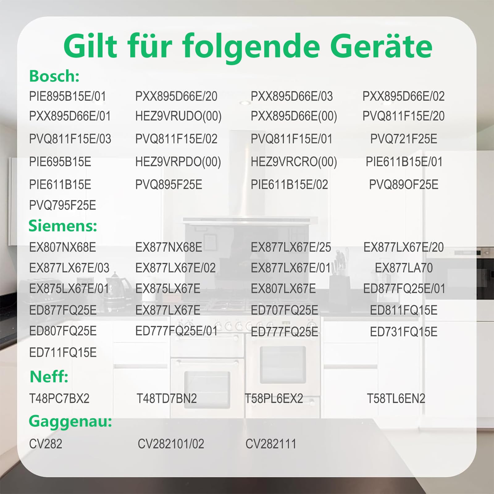 8 Stück Dunstabzugshaube Aktivkohlefilter für Siemens HZ9VRCR0 17004796/Bosch HEZ9VRUD0 17004811/Neff Z821VR0 17004806/ Gaggenau CA282111/ Constructa CCZ9VRCRCR0 17006669, Umluftersatzfilter Zubehör