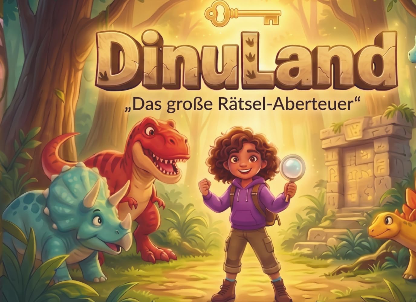 Dinuland – Das Abenteuer im Dinosaurier-Wald: Ein Rätsel- und Puzzlebuch für Mädchen von 4 bis 10 Jahren – Labyrinthe, Suchbilder, Codes und viele spannende Abenteuer!