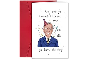 Funny President Biden Birthday Card for Dad, Trump Birthday Card, Naughty Joe...