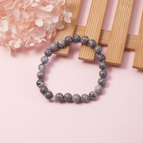 Miniatura 5 de DanLingJewelry Aproximadamente 200 cuentas de jaspe Picasso natural de 0.315 pulgadas (0.315 in), cuentas redondas sueltas para hacer joyas