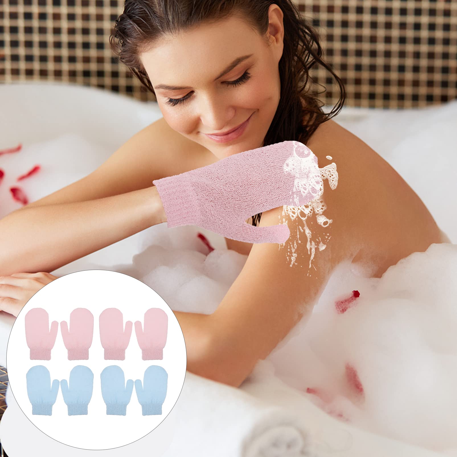 FRCOLOR 16Pcs Cera Corpo Riscaldato Guanto Massaggi Cellulare Spugna Pelle Luffa Lavaggio Mano Spa Scrubber Adulto Massaggio Addensato Esfoliante Detergere Bagno Guanto Doccia Comodo