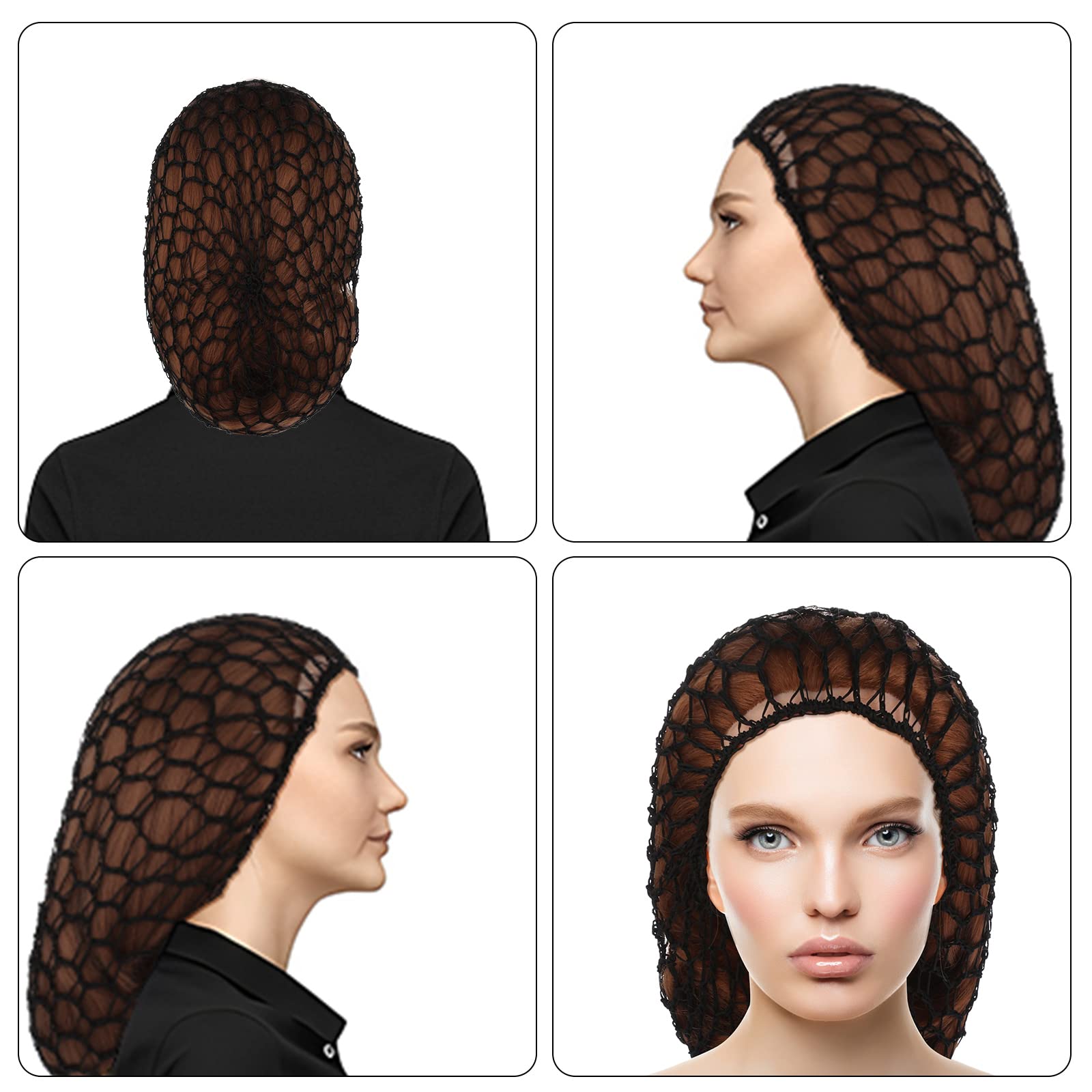 Rete Capelli Rayon Knit Snood Cappello Morbido Grande Copertura per Donne Ragazze Capelli Lunghi Lisci Ricci 2 Pezzi