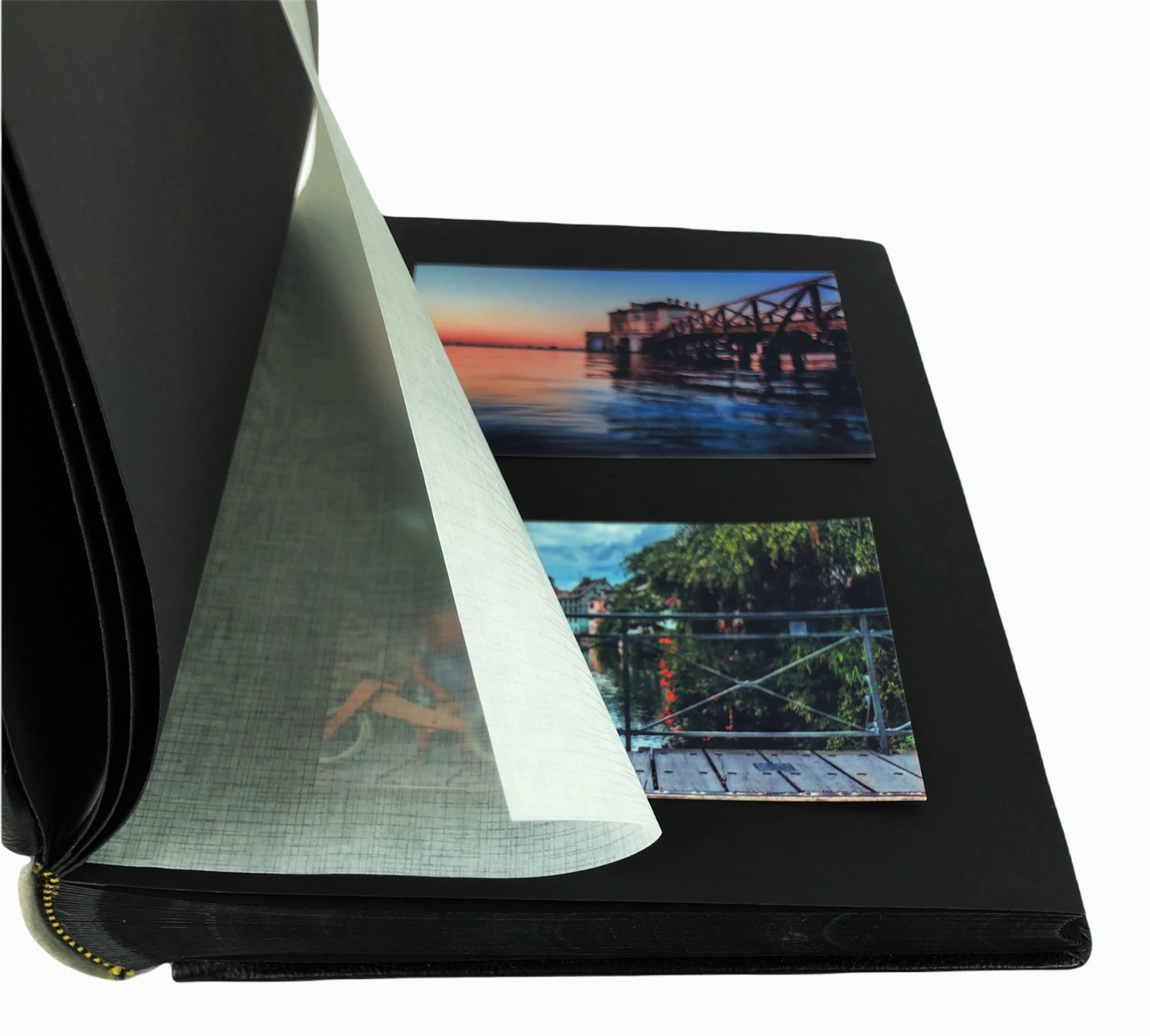 Album Photo Fait Main TriVin Art Simili Cuir Bicolore Personnalisable - Classique Avec Papier De Soie - Cadeau Mariage Et Anniversaire