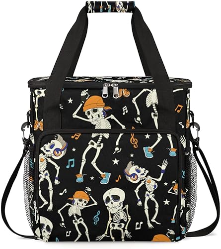 Miniatura 1 de Bolsa de café de esqueleto bailarín de Halloween, bolsa de almacenamiento de viaje con diseño gótico de calavera, compatible con Keurig K-Mini o