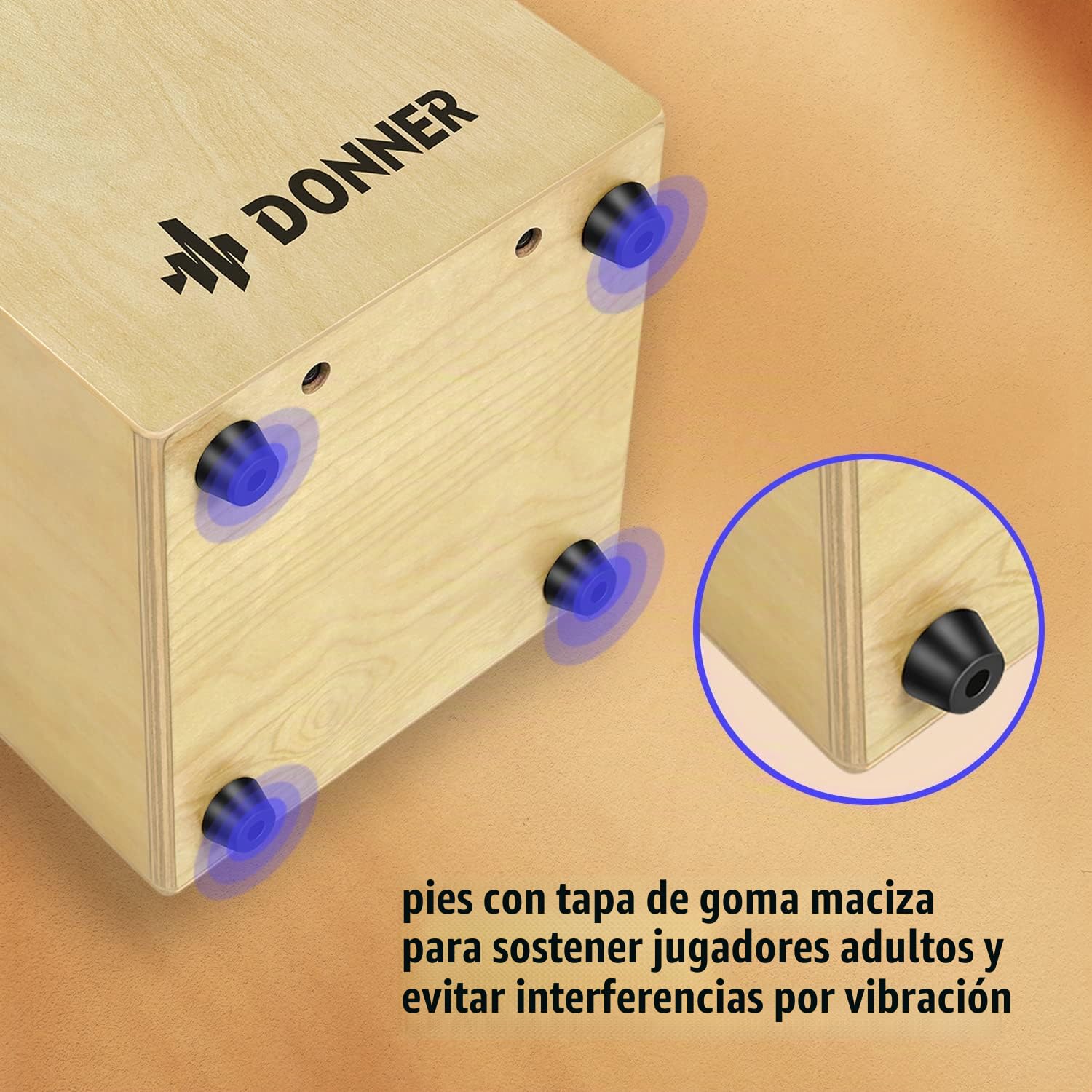 Donner DCD-1 Cajon Drum Box - Caja de tambor de madera de abedul