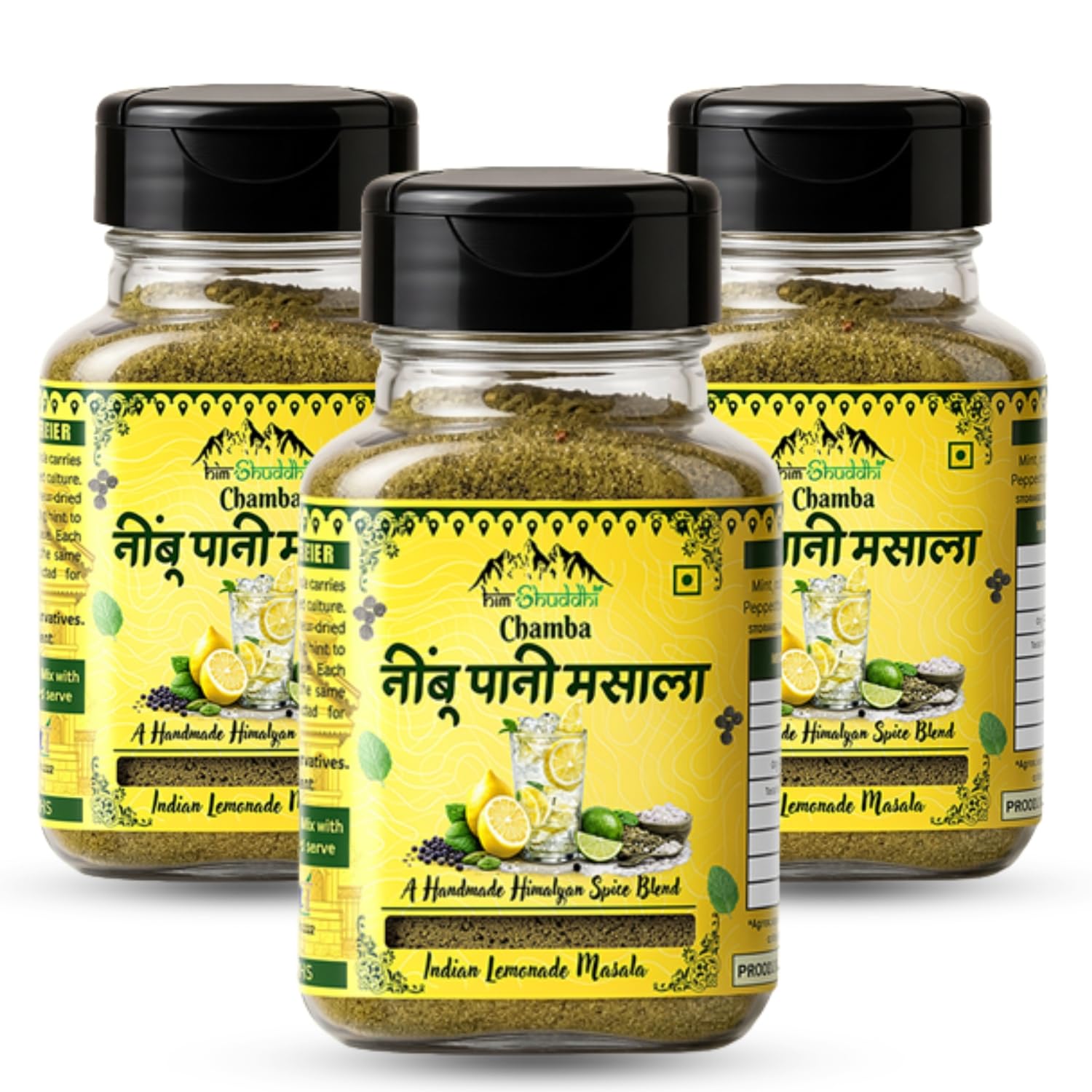 HimShuddhi Natural Electrolyte Nimbu Pani Masala | Magical & Yummy During Workout Energy Drink | Lemon Lemonade Drink | Bloating Relief Digestive Drink Spice Gut Health Masala | No Sugar No Preservatives (100 G (Pack of 3), Nimbu Pani Masala)-image-8