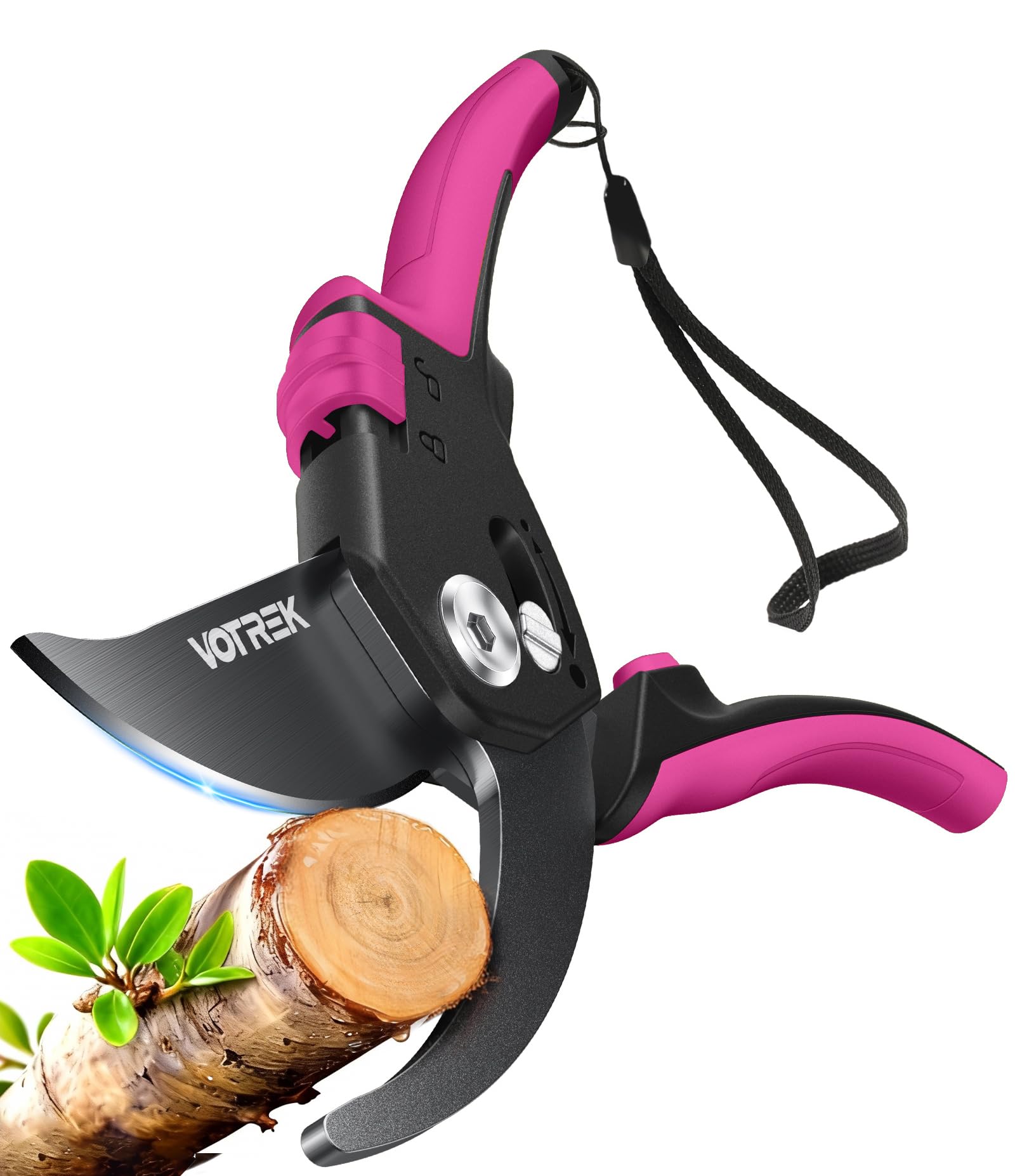 VOTREK Bypass Secateurs for Small Hands with Continuously Adjustable Grip, SK5 Steel Blade & Sealed Spring–21.5cm Professional Pruning Shears for Rose, Branch, Plant, Garden Pruner Scissor Hedge Shear
