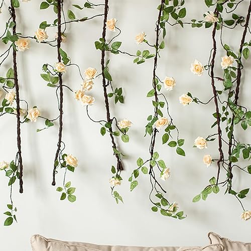 Miniatura 3 de Guirnalda de flores artificiales para colgar en la pared, de 118 pulgadas para colgar en la pared, guirnalda de plantas falsas para jardín, al aire