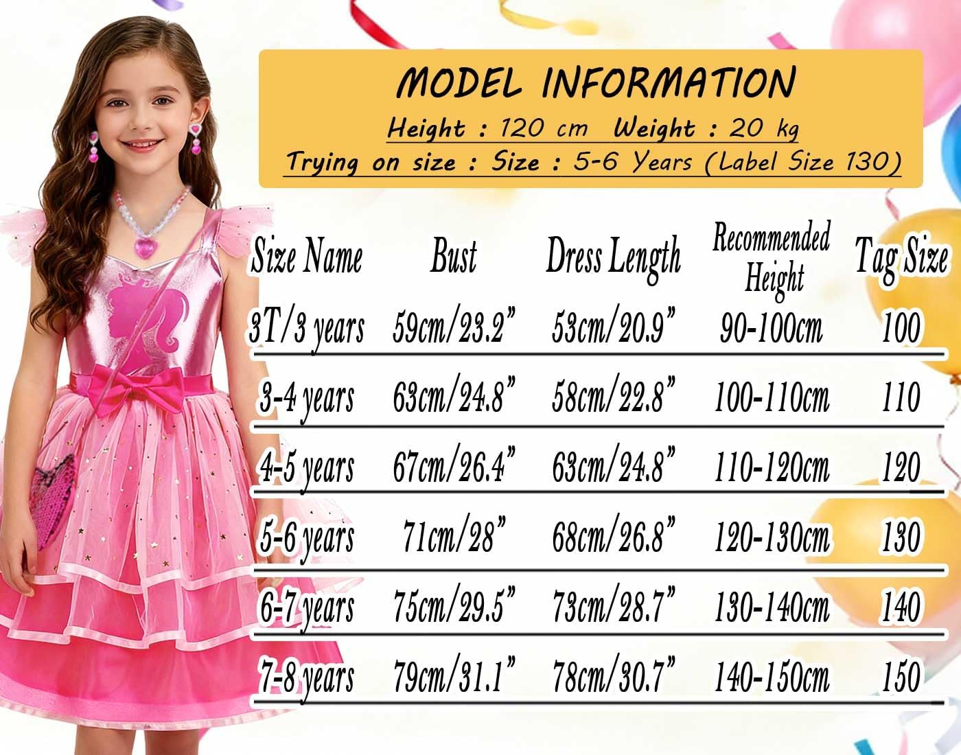 Pink Cosplay Costume for Girls Halloween Birthday Party Dress up Outfits with Accessories - Image 6