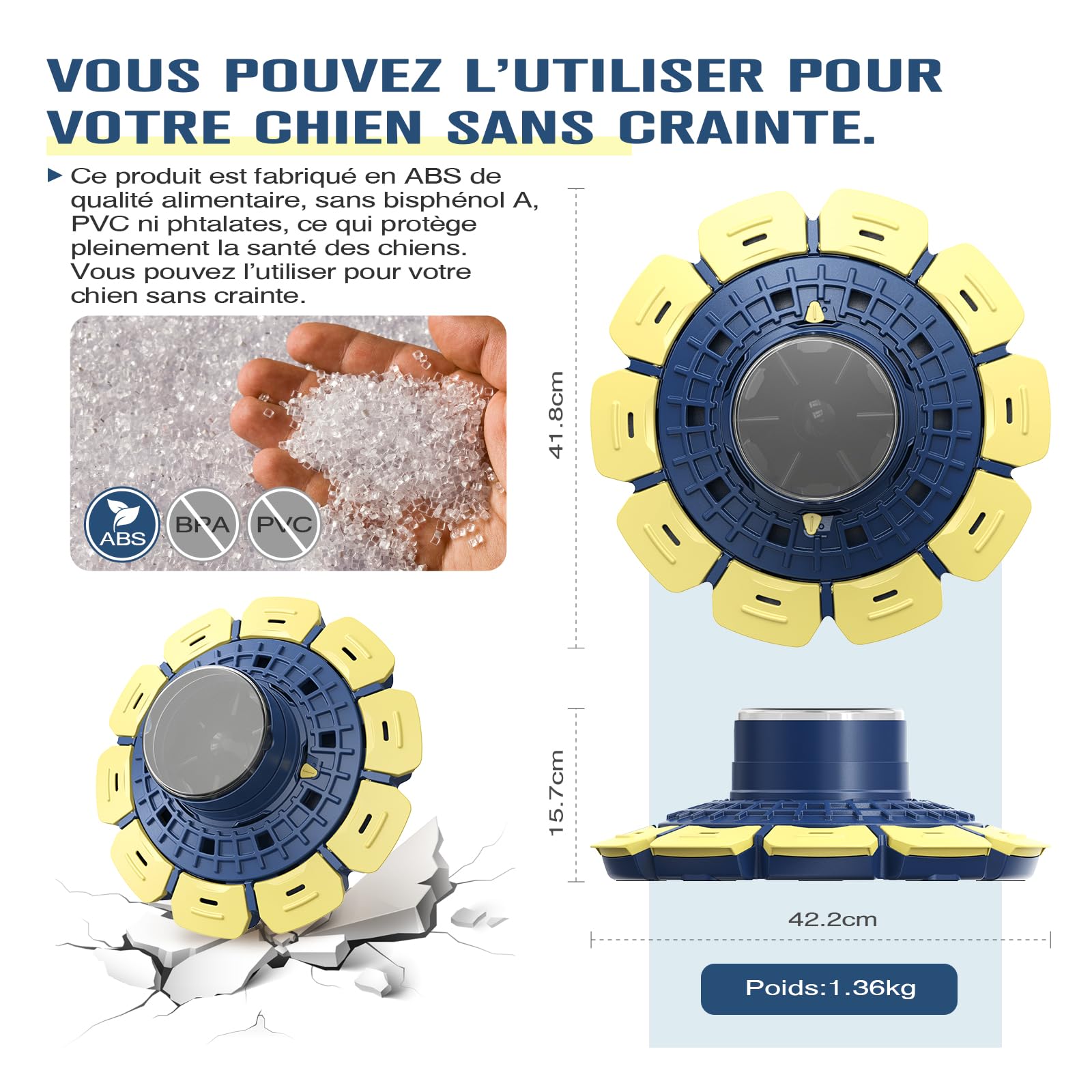 KADTC Jouet Puzzle interactif 3‑en‑1 avancé pour Chiens intelligents (Petits, Moyens et Grands) – Jouet Distributeur de friandises Stimulant pour l’entraînement cognitif et la Stimulation mentale