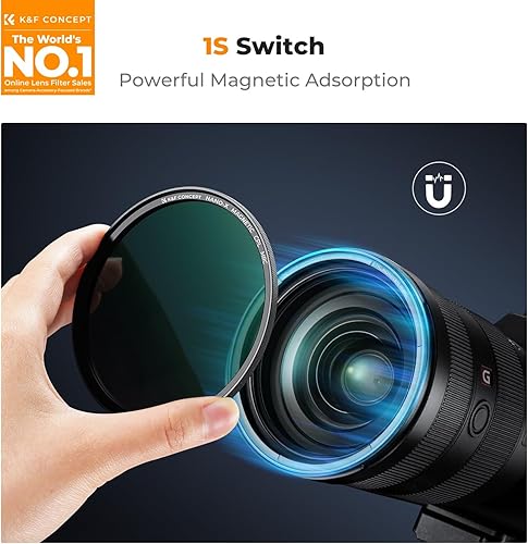 Miniatura 10 de K&F Concept Kit de filtro de lente magnética de 2.835 in (MCUV+CPL+densidad neutra ND1000+ anillo adaptador magnético) multicapa HDultra