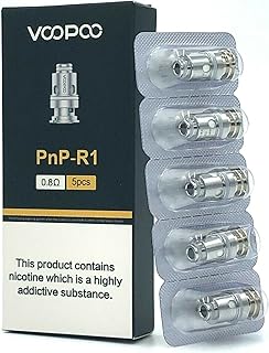 VooPoo Vinci PnP R1 Coil 0.8ohm Atomizer Head Pack of 5 Works With Drag X Kit, Drag S Kit, Argus Kit, Argus Pro Kit, PnP POD Tank No Nicotine