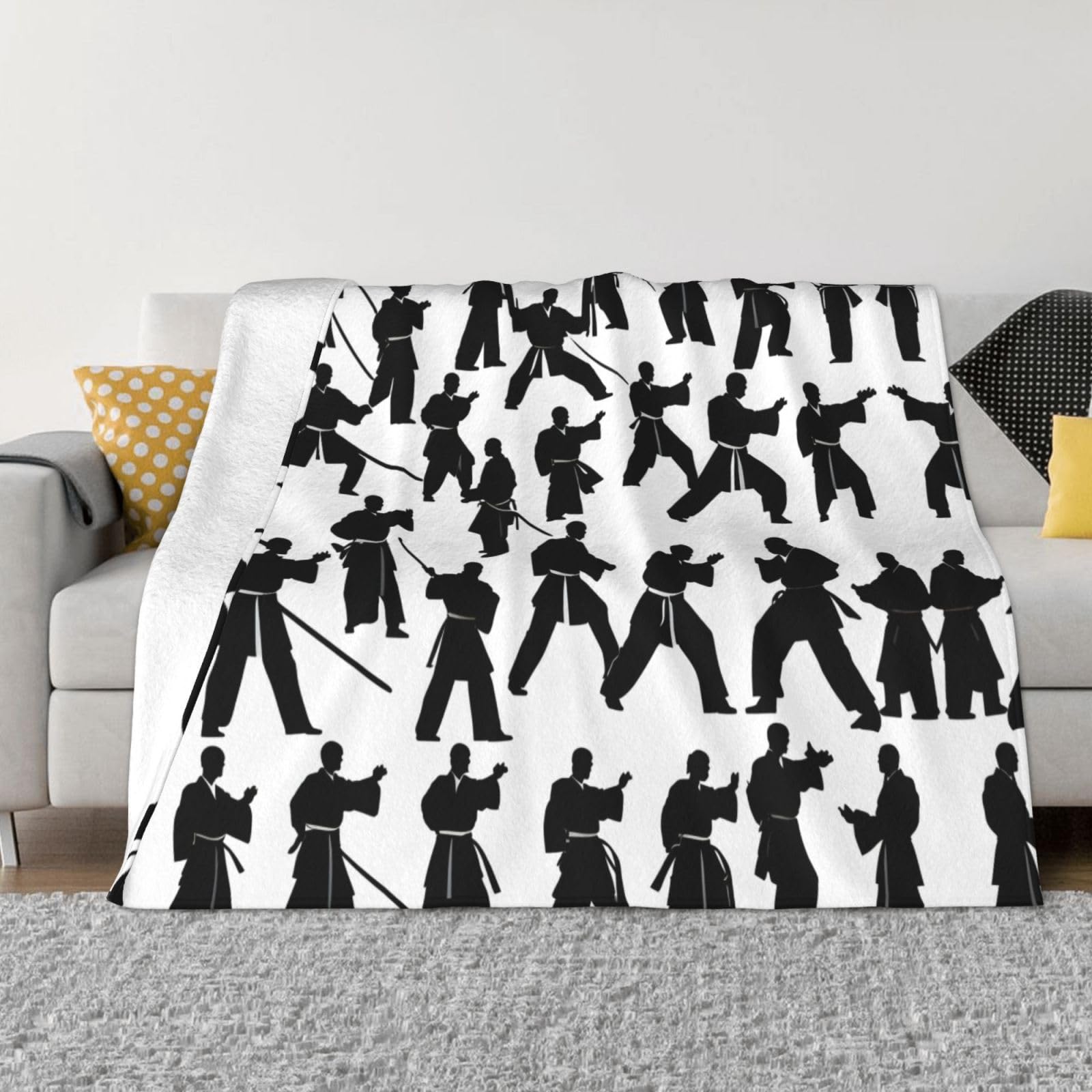Couverture polaire en flanelle douce chaude couverture lit canapé extérieur arts martiaux