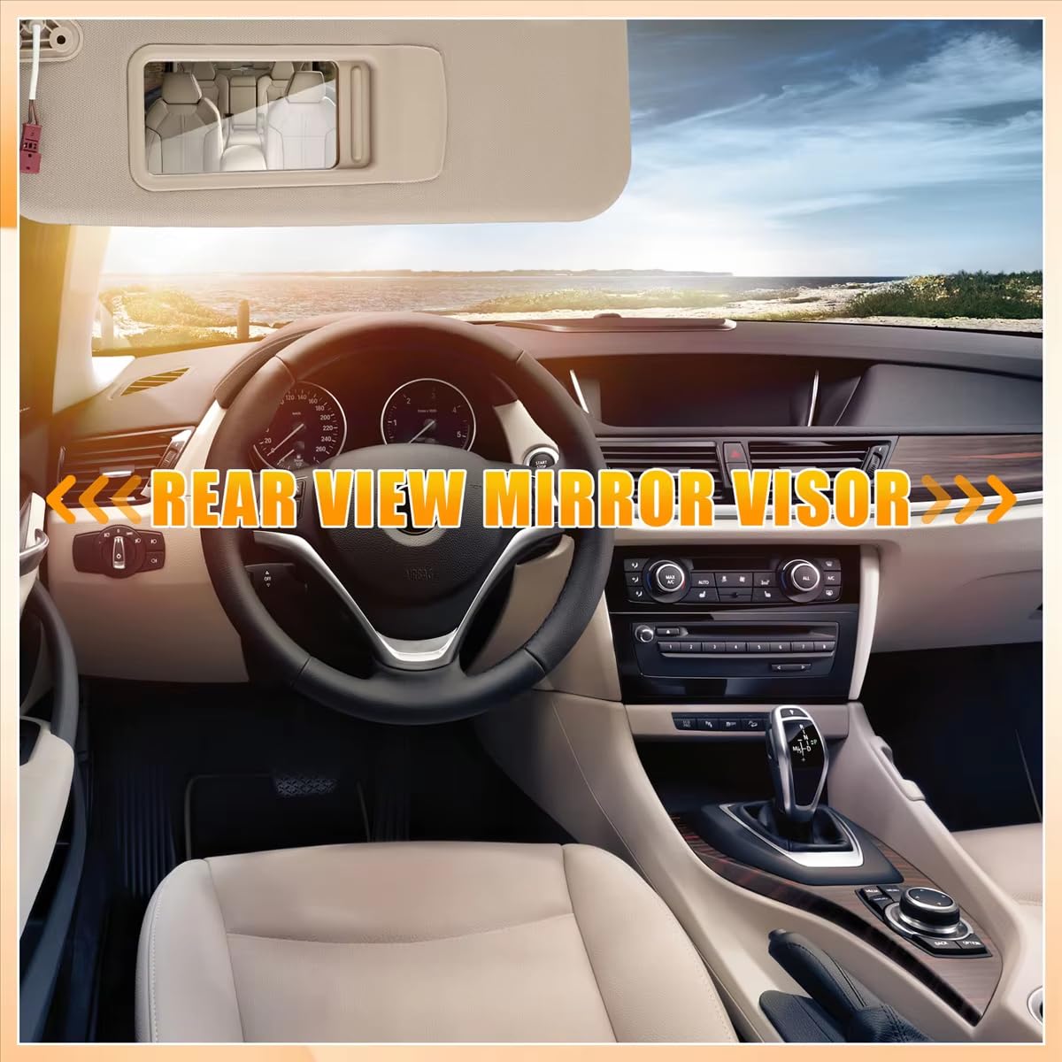 Espejo de Visera Frontal para Coche para BMW 3 Series E90 E91 2005-2008 2009 2010 2011 2012 2013 51167252009,Parasol Coche Parasol Izquierdo/Derecho con Espejo De Maquillaje,A-Beige Left