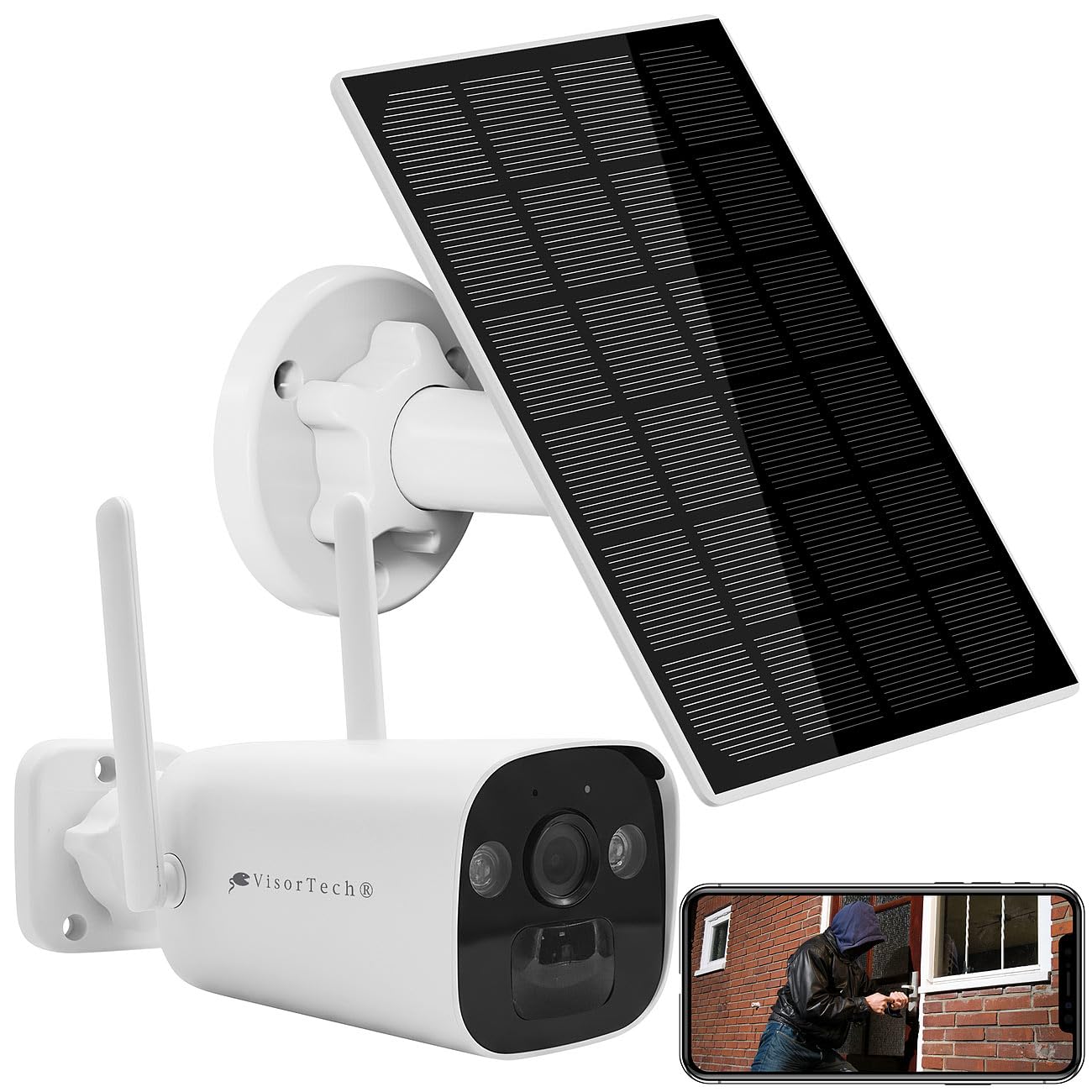 Caméra de surveillance solaire sans fil 2K DSC-500.cam pour enregistreur DSC-500.nvr [VisorTech]